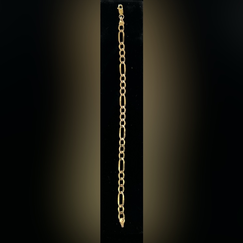 Unisex 10k Figaro Bracelet - Picture 6 of 7